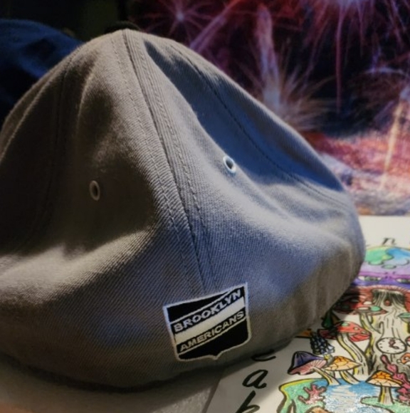 Mitchell & Ness Brooklyn Americans hat, G053M, size 7 3/8", Grey with black - Picture 2 of 3
